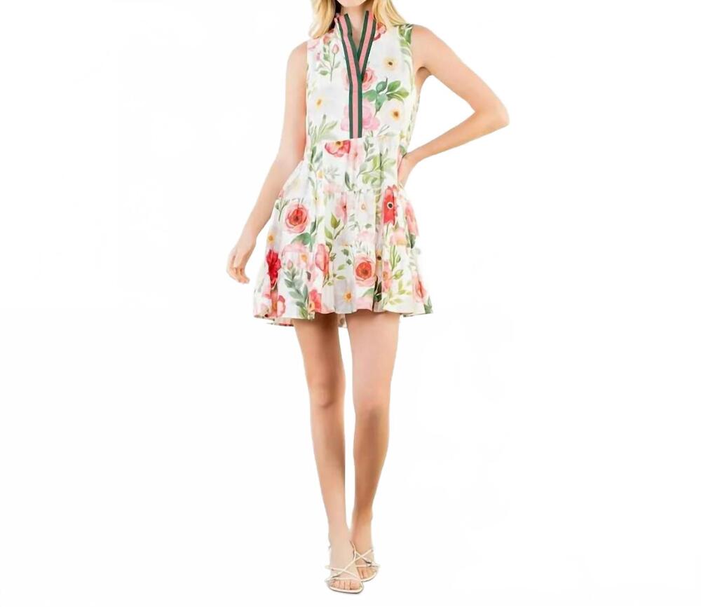 NEW THML floral sleeveless flowy mini dress in multi
